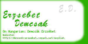 erzsebet demcsak business card