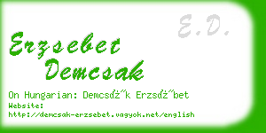 erzsebet demcsak business card